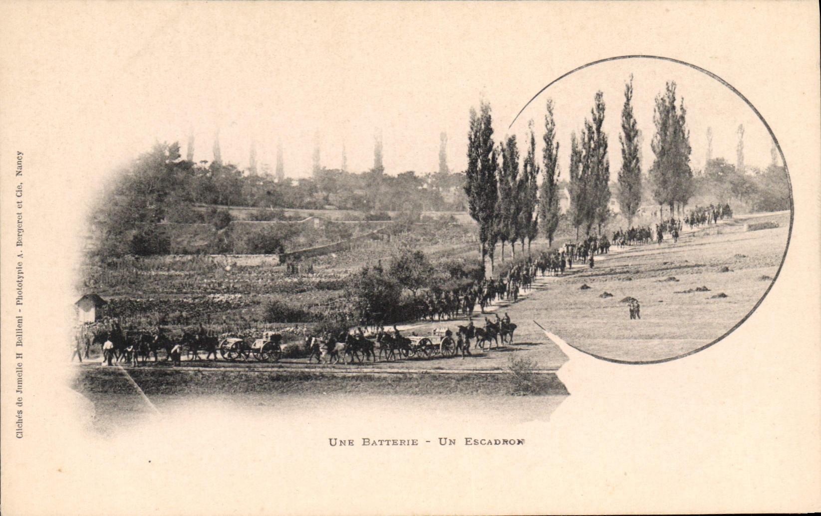 Une Batterie - Un Escadron — Nancy — Clichés de Jumelle H. Ballien & Cie, Bergeret et Cie
