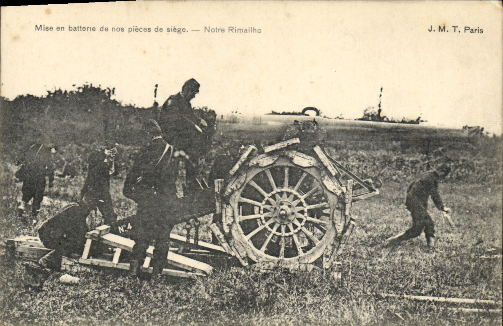 Mise en batterie de nos pièces de siège — Notre Rimaïlho — J. M. T. Paris