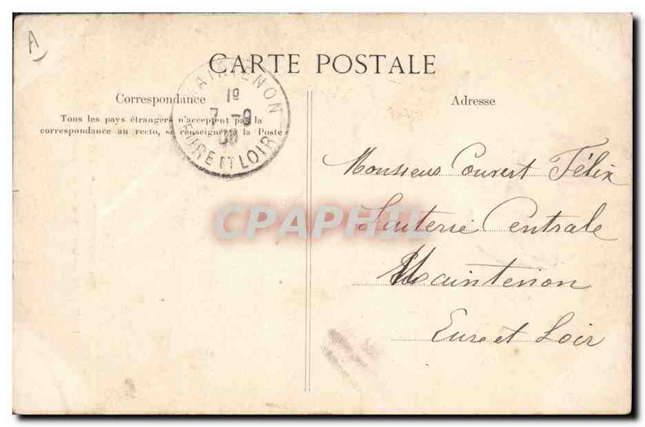 CPA Folklore Normandie Ma premiere bonnette — Verso