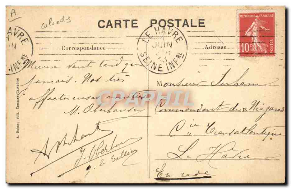 CPA Folklore Le gars de Falaise Arrete de Moussieu l Mair — Verso