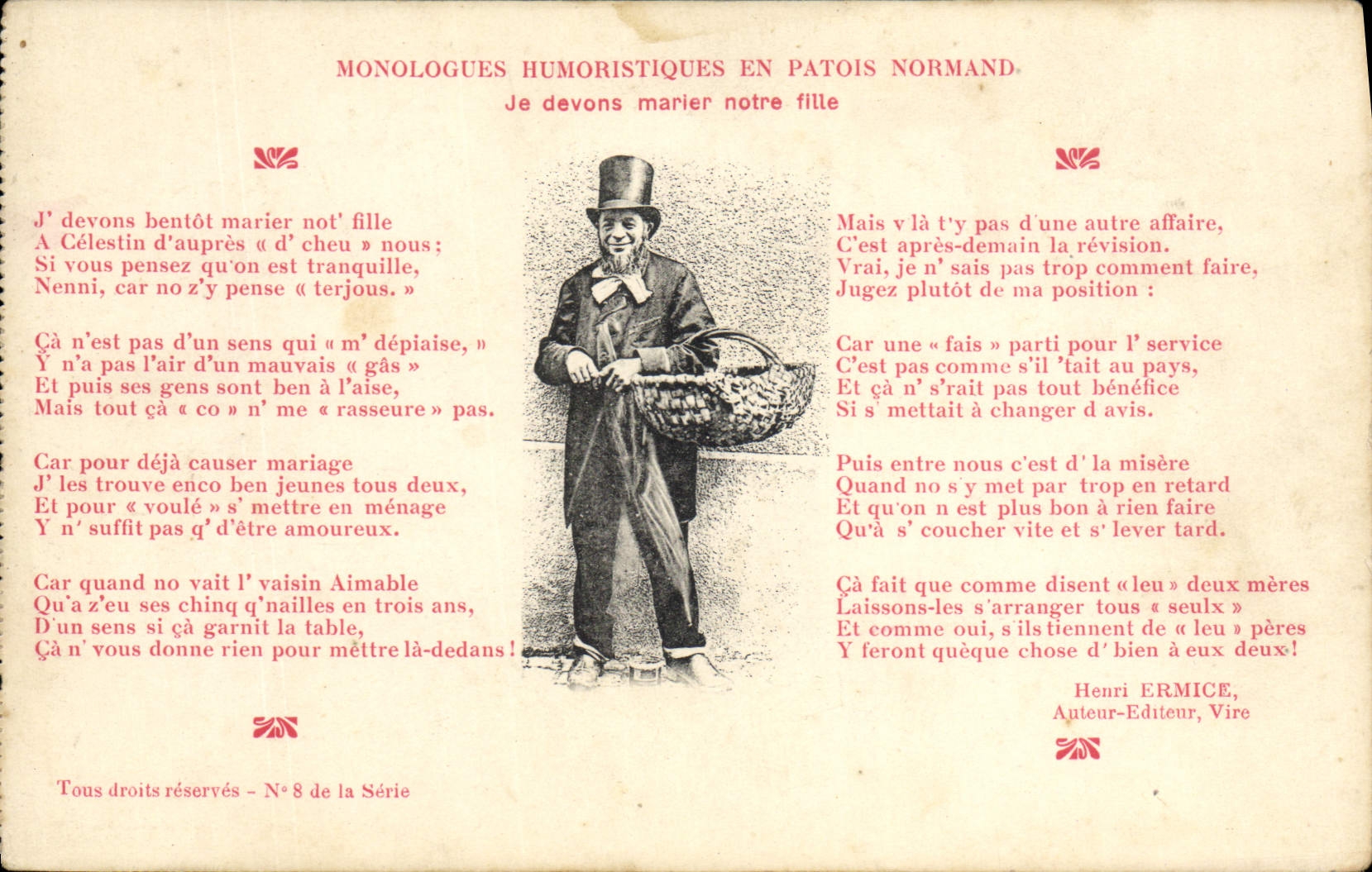 CPA Folklore Normandie Je devons marier notre fille