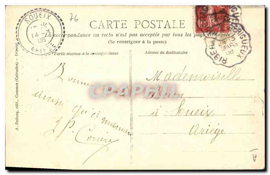 CPA Folklore Normandie St Valery en Caux — Verso
