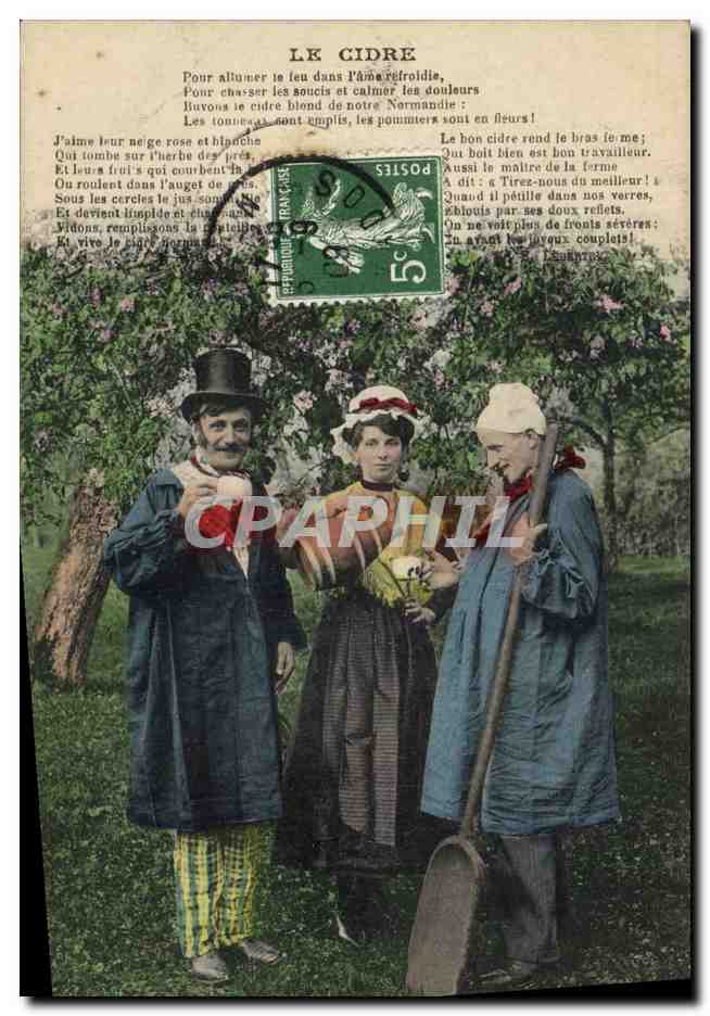 CPA Folklore Normandie Le cidre