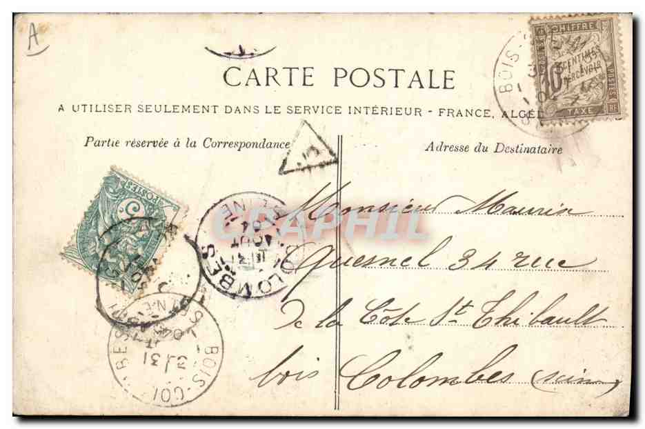 CPA Folklore Normandie La fille du passeur — Verso
