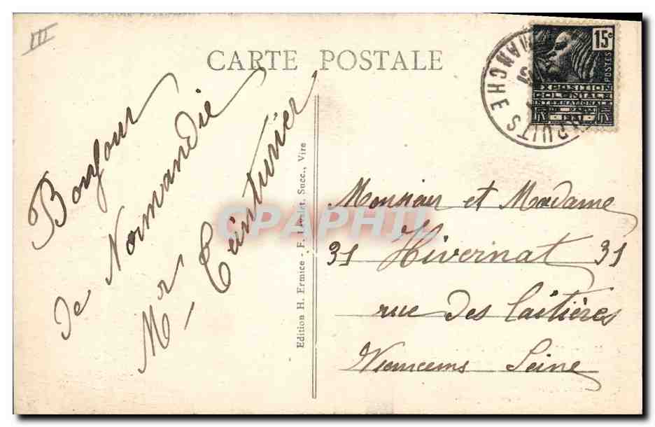 CPA Folklore Normandie Deux bons vieux  — Verso