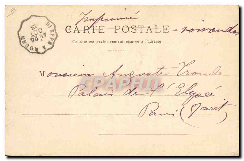 CPA Folklore Normandie Ancienne noce Normande Garde champetre et invites — Verso