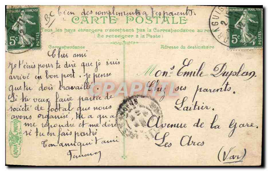 CPA Commerce Cartes postales Draguignan Boulevard de la liberte Villy Perrimond Tapisserie  — Rückseite