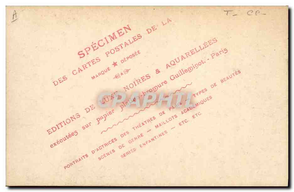CPA Commerce Cartes postales Joueur de cartes  — Rückseite