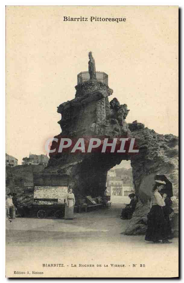 CPA Commerce Cartes postales Biarritz Le rocher de la Vierge TOP