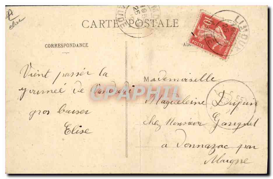 CPA Banque Societe Generale Bureaux de Limoux 11 rue de la Trinite — Verso