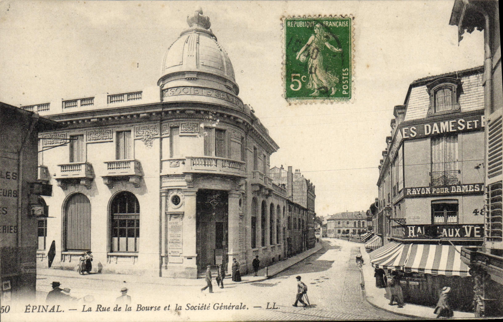 CPA Banque Epinal La rue de la Bourse et la Societe Generale
