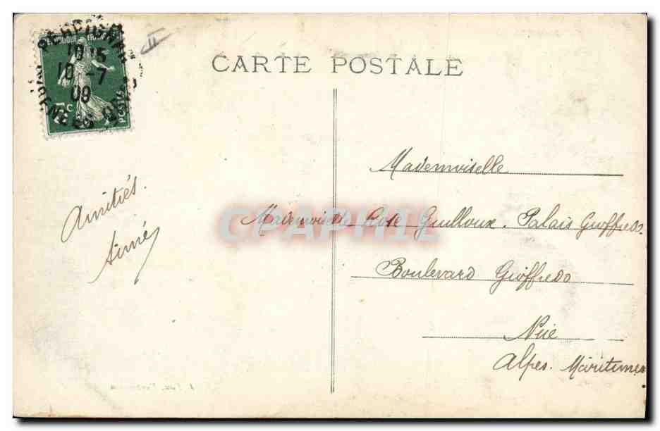 CPA Banque Perpignan Place Gambetta et cathedrale Societe Generale — Rückseite