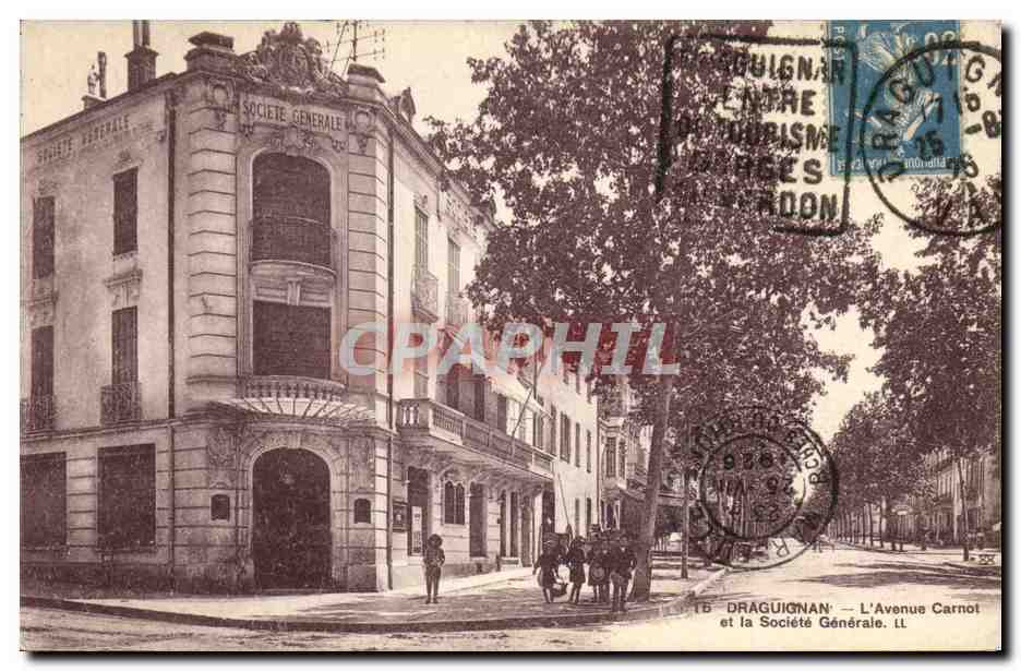 CPA Banque Draguignan L'avenue Carnot et la Societe Generale