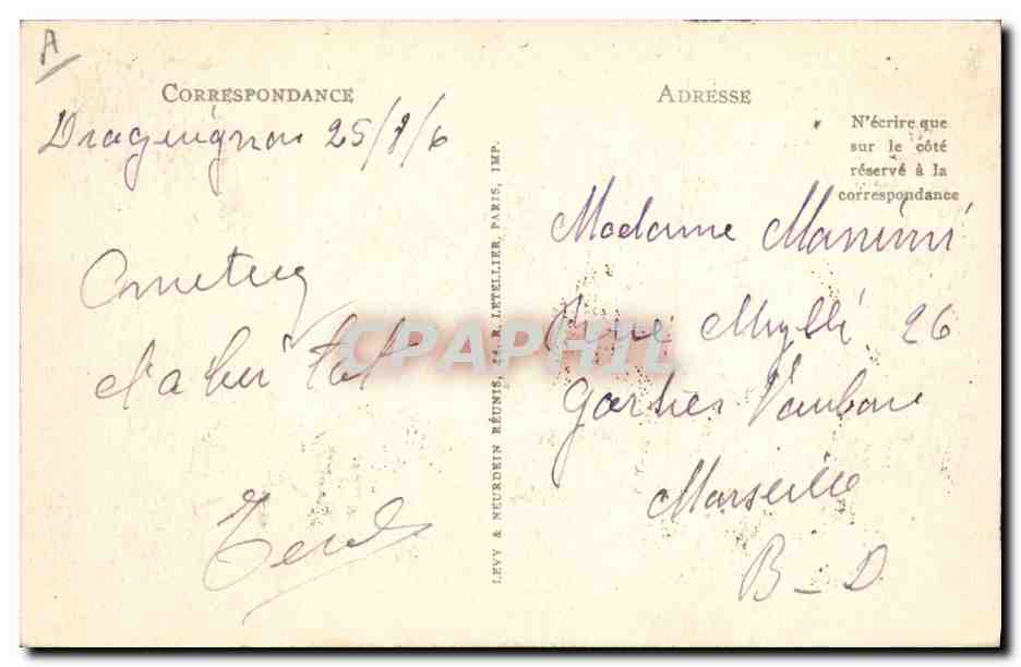 CPA Banque Draguignan L'avenue Carnot et la Societe Generale — Rückseite