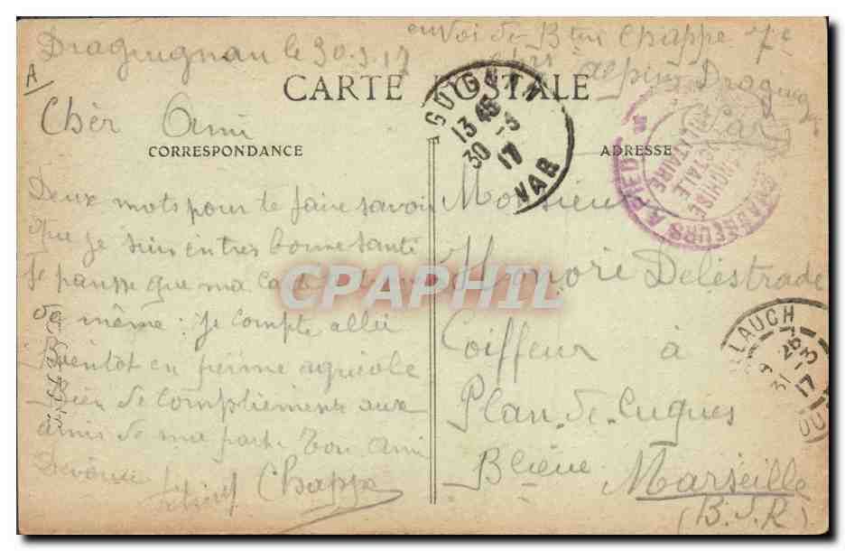 CPA Banque Draguignan L'avenue Carnot Societe Generale — Rückseite