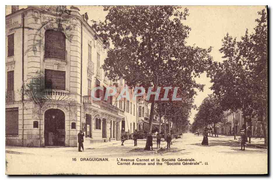 CPA Banque Draguignan L'avenue Carnot et la Societe Generale