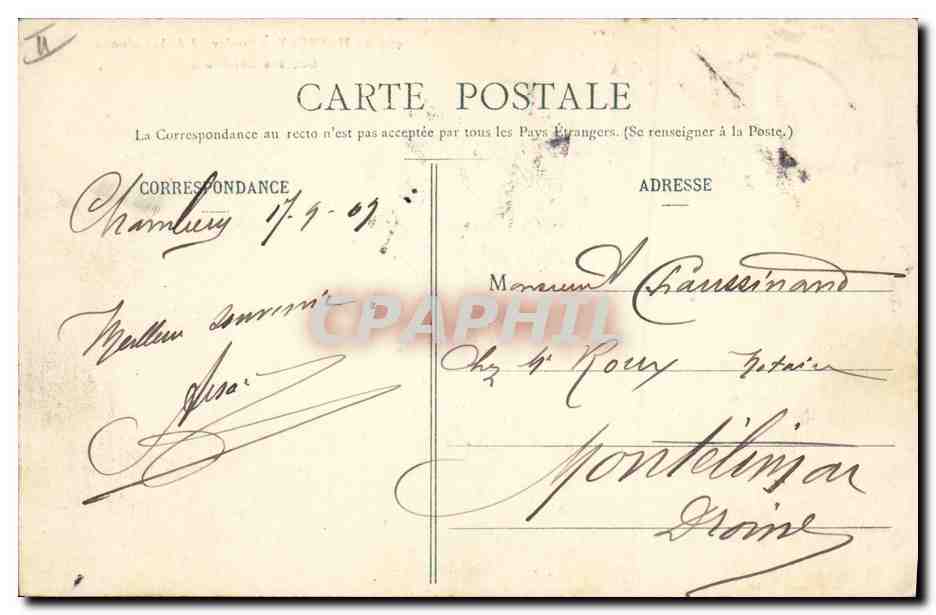 CPA Banque Chambery Boulevard de la colonne Societe Generale — Rückseite