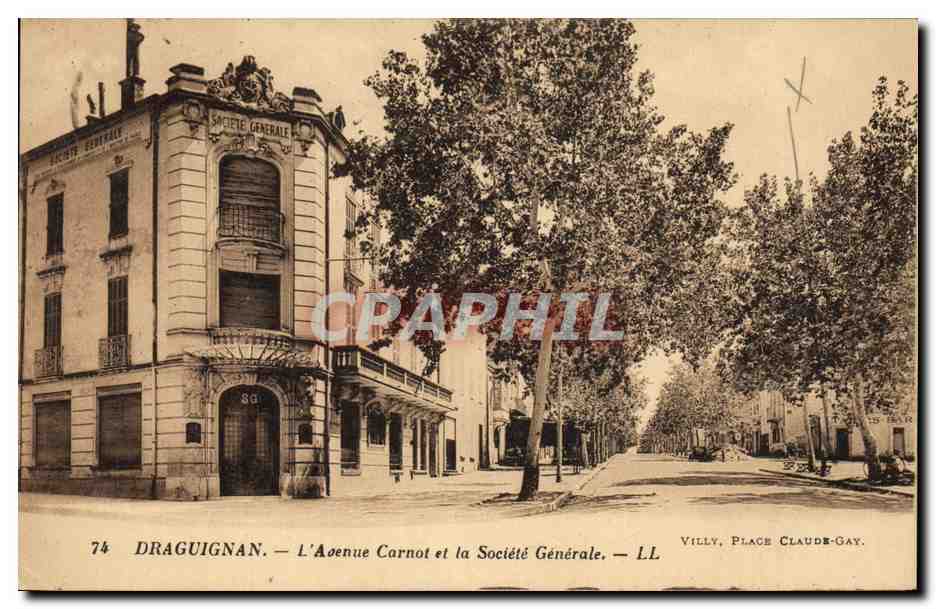 CPA Banque Draguignan L'avenue Carnot et la Societe Generale