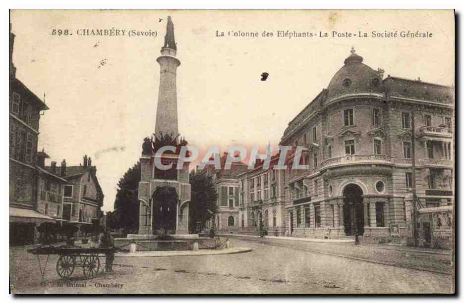 CPA Banque Chambery La fontaine des Elephants La Societe Generale