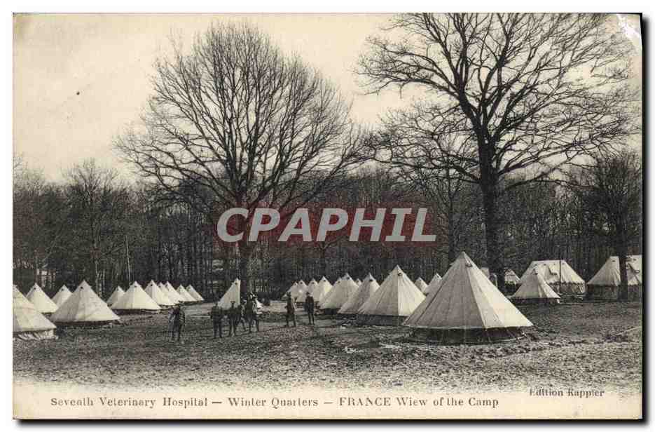 CPA Seventh veterinary hospital Winter Wuarters France view of the camp Veterinaire 