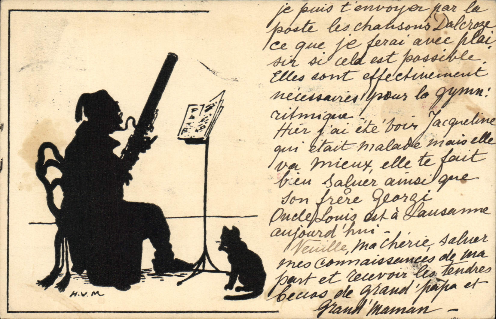 Musicista e gatto — H.V.M. — Vouga & Cie, Gênes, No. 24