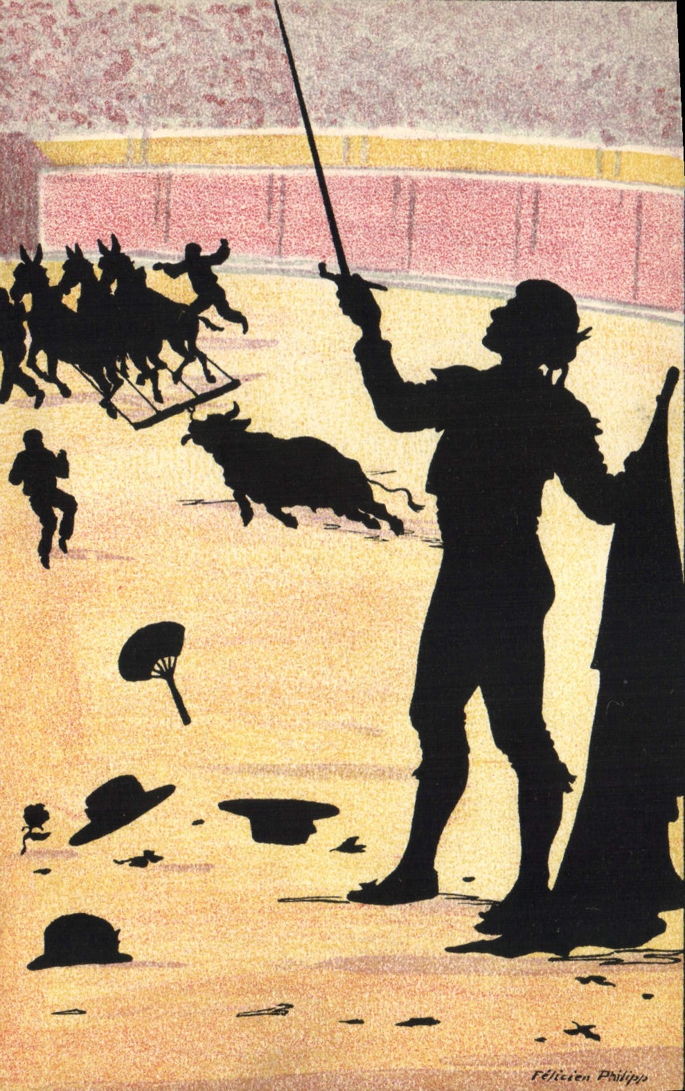 Corrida — scène de taureau — Félicien Philipy