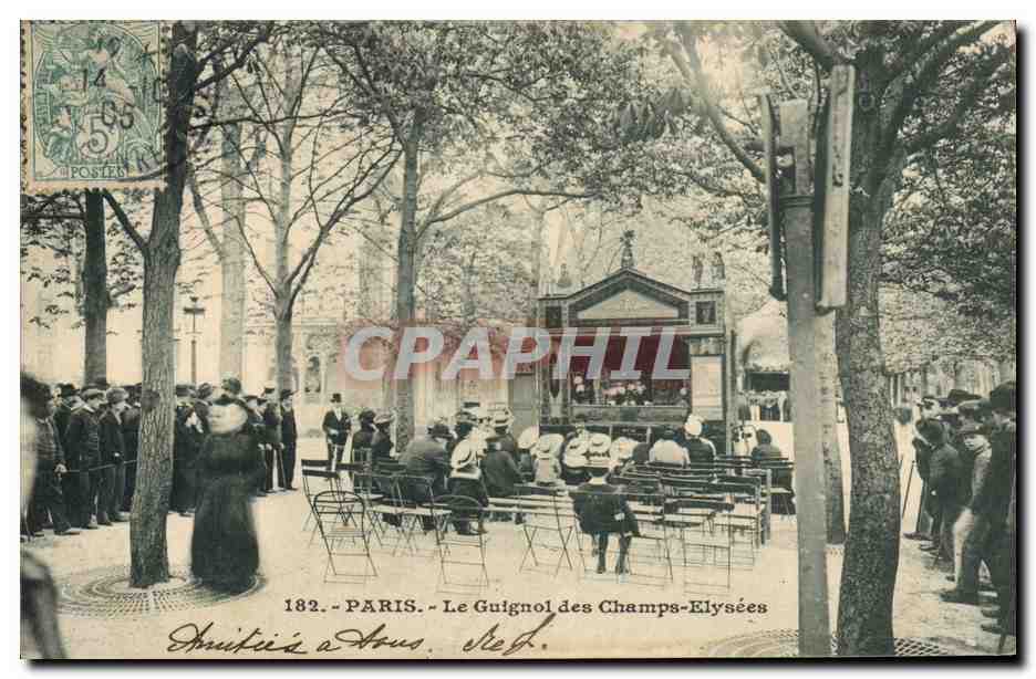 Paris - Le Guignol des Champs-Élysées — éditeur Anjou à Tours, n° 182