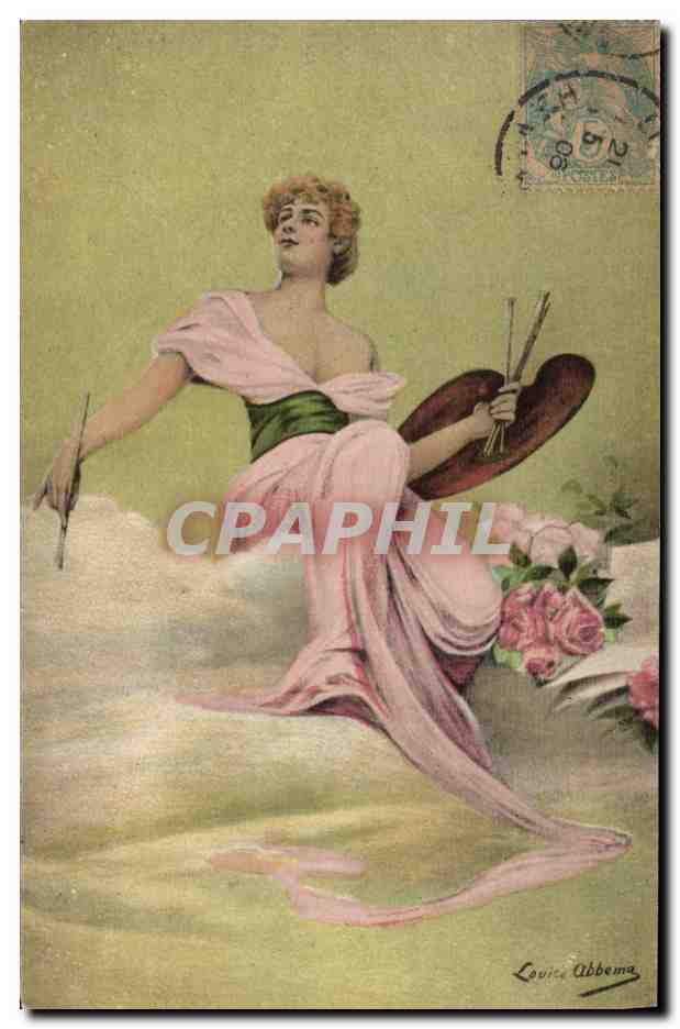 CPA Fantaisie Illustrateur Femme peintre