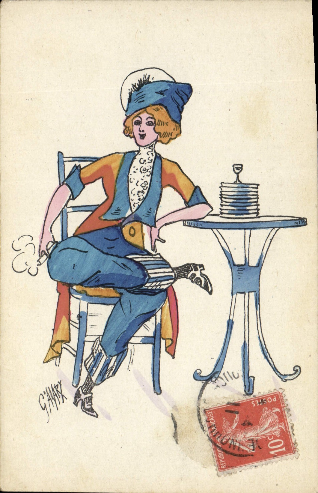 CPA Fantaisie Illustrateur Femme 