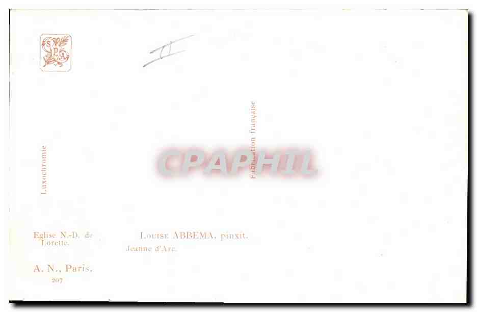 CPA Fantaisie Illustrateur Louise Abbema Eglise ND de Lorette Jeanne d'arc — Rückseite