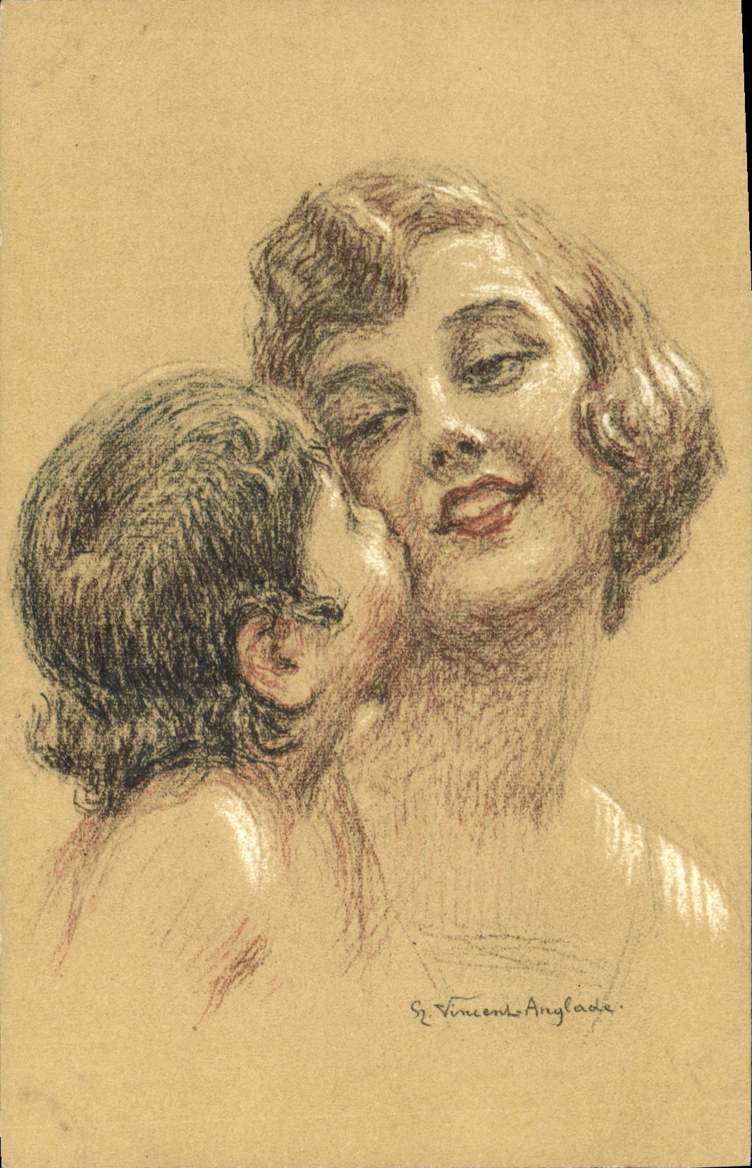 CPA Fantaisie Illustrateur Femme Enfant