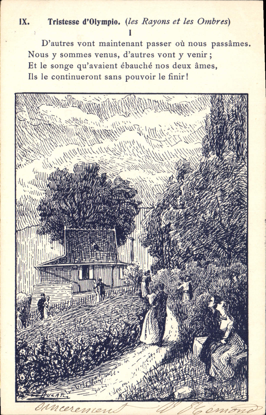 CPA Fantaisie Illustrateur Tristesse d'Olympio Les rayons et les ombres 