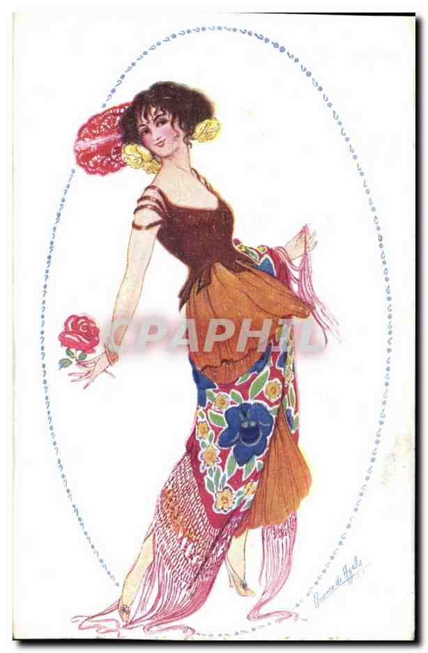 CPA Fantaisie Illustrateur Femme
