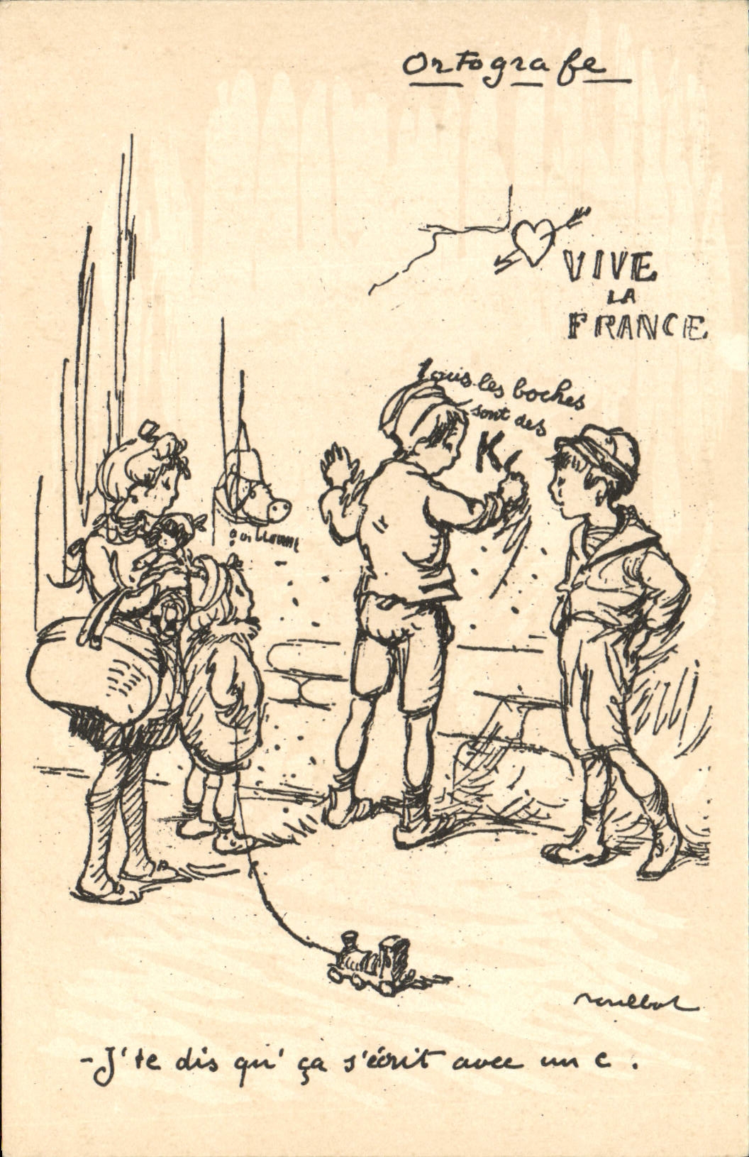 CPA Fantaisie Illustrateur Poulbot Militaria Vive la France 