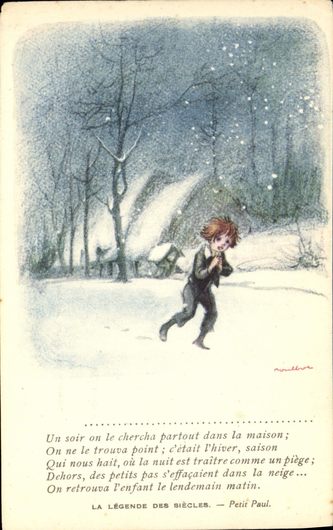 CPA Fantaisie Illustrateur Poulbot Victor Hugo La legende des siecles Petit Paul 
