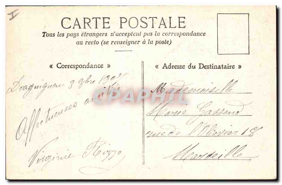 CPA Dolmen Menhir Draguignan Pierre de la fee — Rückseite