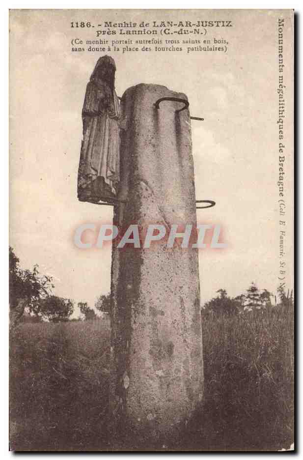 CPA Dolmen Menhir de Lan Ar Justiz pres lannion 