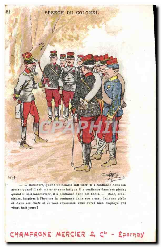CPA Militaria Speech du colonel