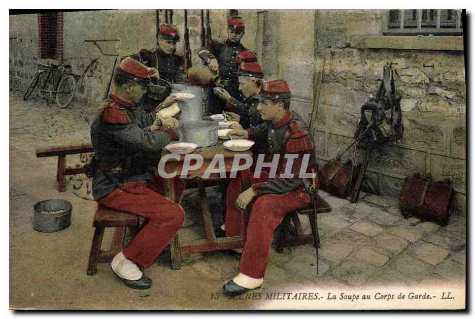 CPA Militaria La soupe au corps de garde