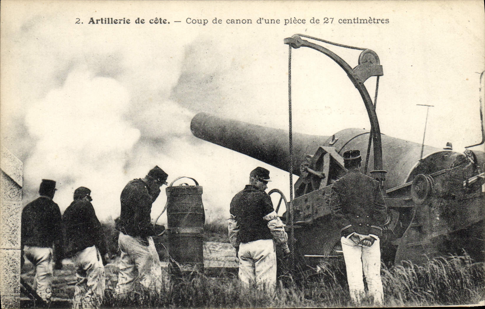 CPA Militaria Artillerie de cote Coup de canon d'une piece de 27 cm