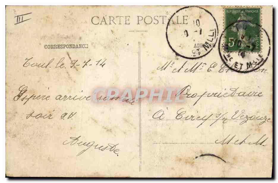Environ de Toul pittoresque — Camp de Bois-l'Évêque. Un groupe de Soldats en repos — Goroduc & Béguin, Toul — Verso