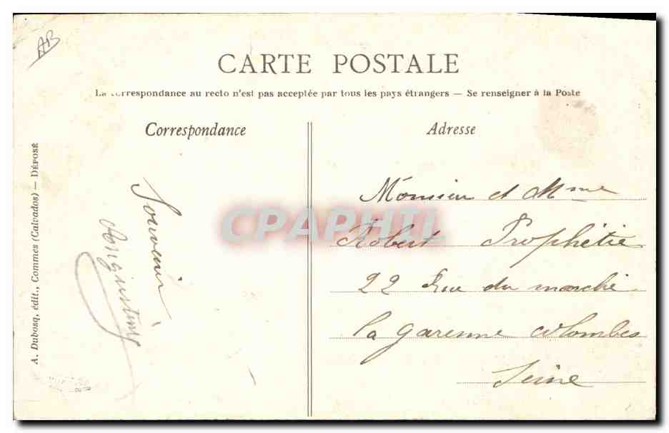 CPA Folklore Normandie La Bourgogne — Verso