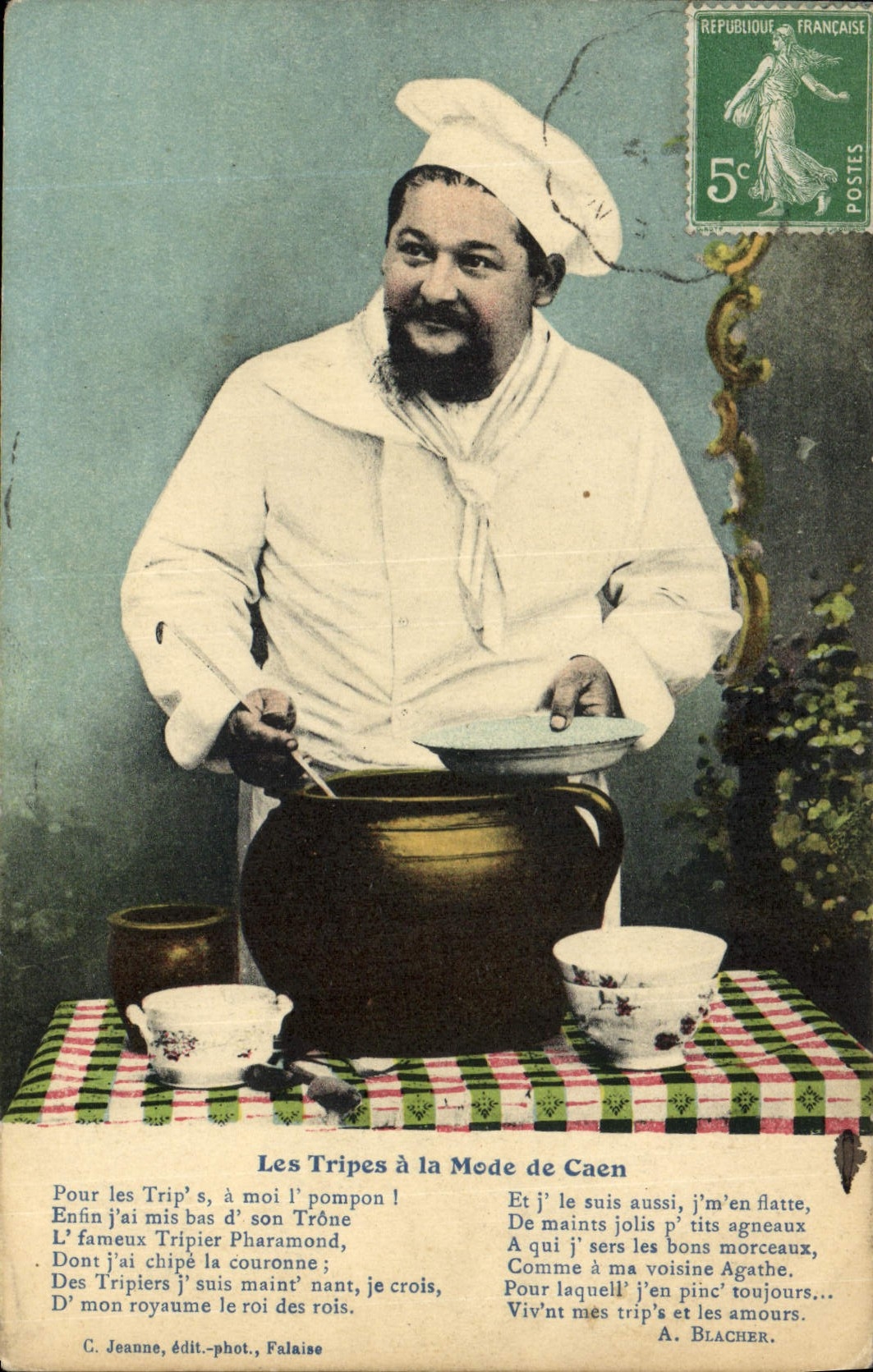 CPA Folklore Les Tripes a la mode de Caen Cuisinier 