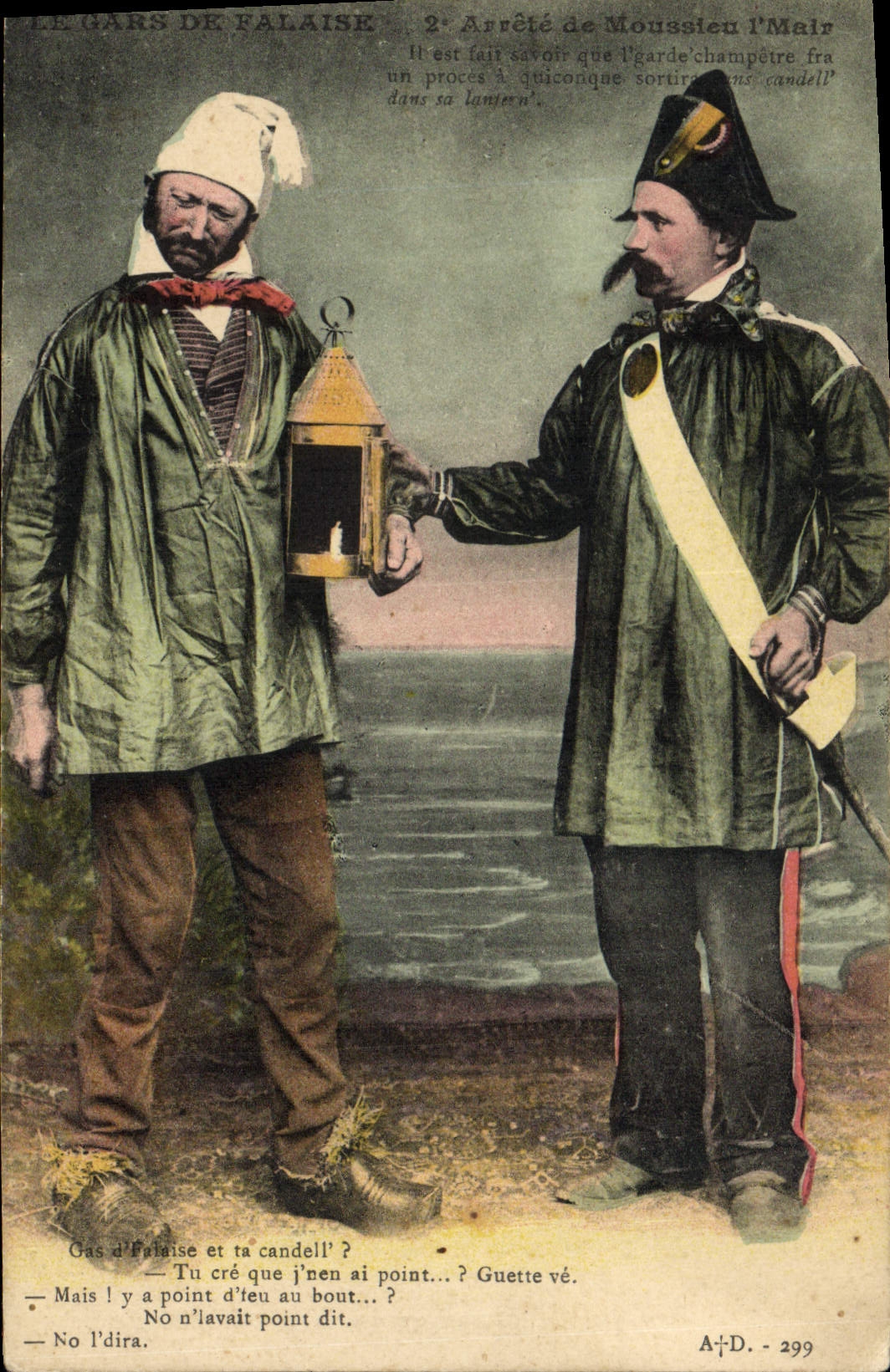 CPA Folklore Le gars de Falaise Arrete de mousieu l'Mair