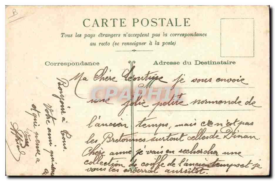CPA Folklore Normande Normandie  — Verso