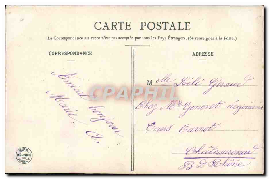 CPA Fantaisie Enfants — Rückseite