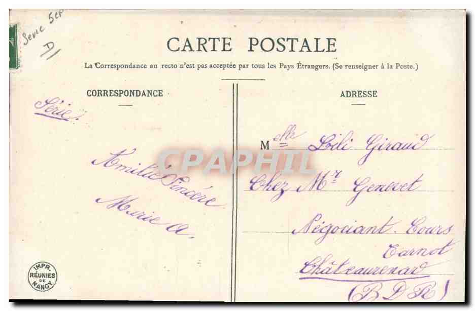 CPA Fantaisie Enfants La cueillette  — Rückseite