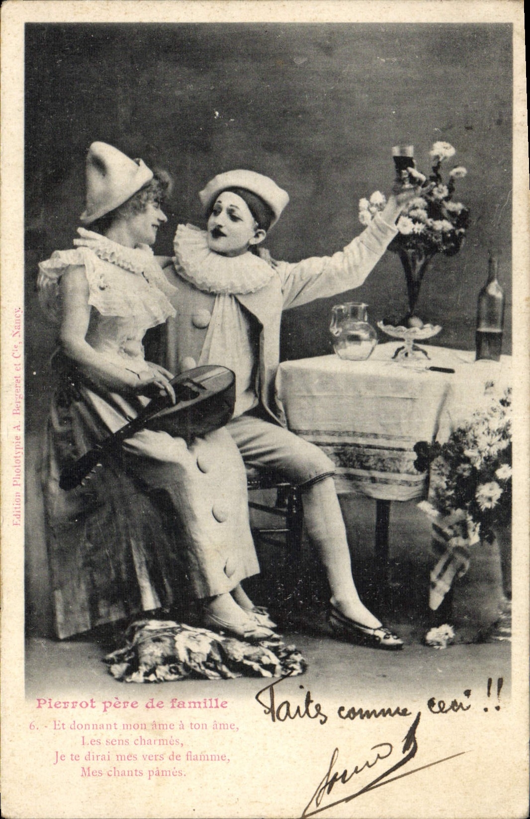 CPA Theatre Pierrot pere de famille 