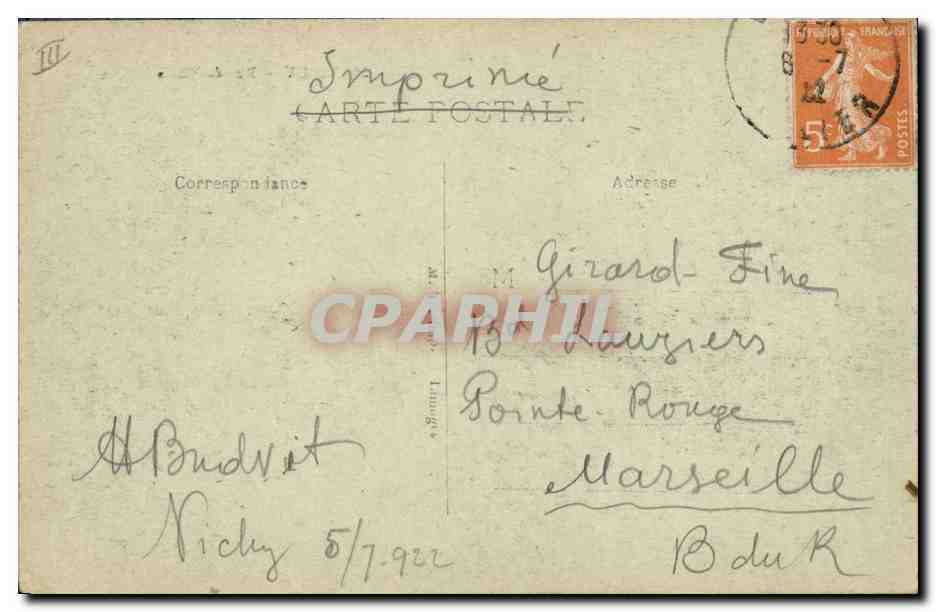CPA Banque Vichy Rue de Nimes Credit Lyonnais Coiffeur  — Rückseite