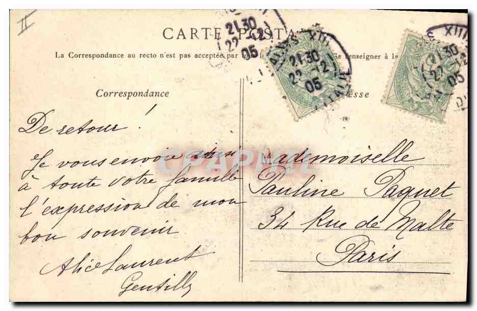 CPA Banque Paris Credit Lyonnais — Rückseite